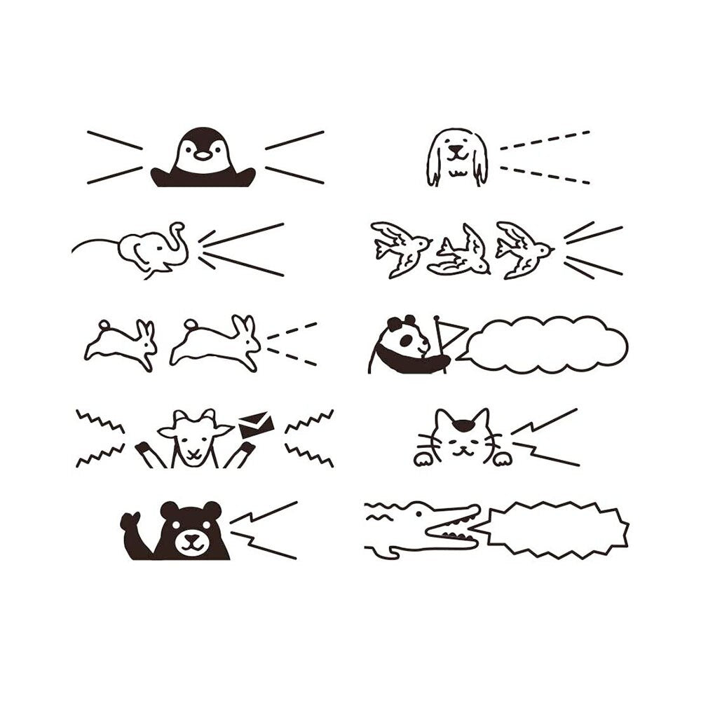 Midori Paintable Revolving Animals Rubber Stamp