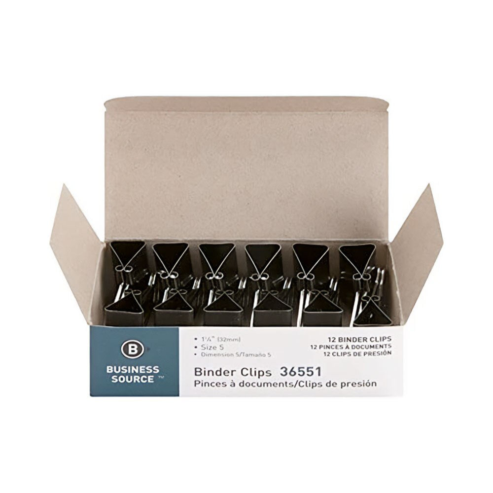 Business Source Black Binder Clips 12 Count