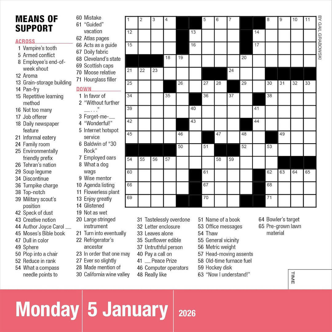 Mensa 10-Minute Crossword Puzzles Page-A-Day Calendar 2026