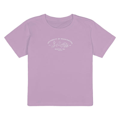 USCAPE Women's UW Seattle Skyline High Waisted Tee