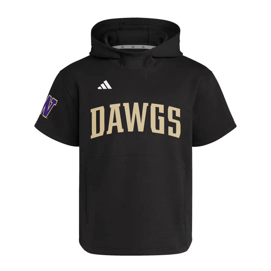 adidas Men's Washington Huskies DAWGS Dugout Short Sleeve Hoodie