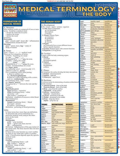 Medical Terminology, The Body Bar Chart