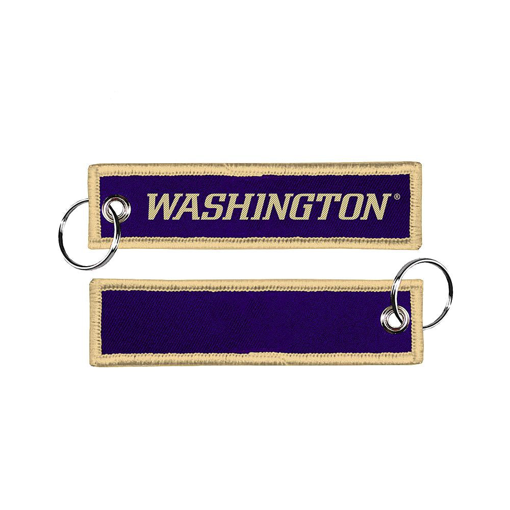MCM Purple Washington Rectangular Embroidered Key Tag