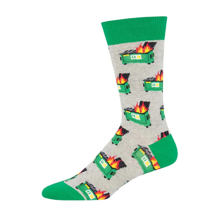 Socksmith Gray Heather Dumpster Fire Men's Socks
