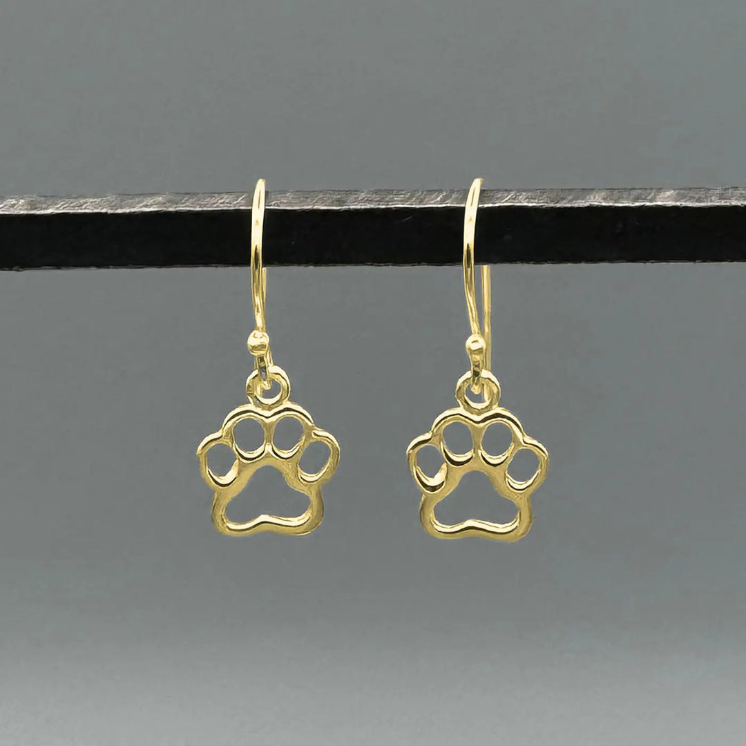 Something Silver Small Paw Gold Earrings