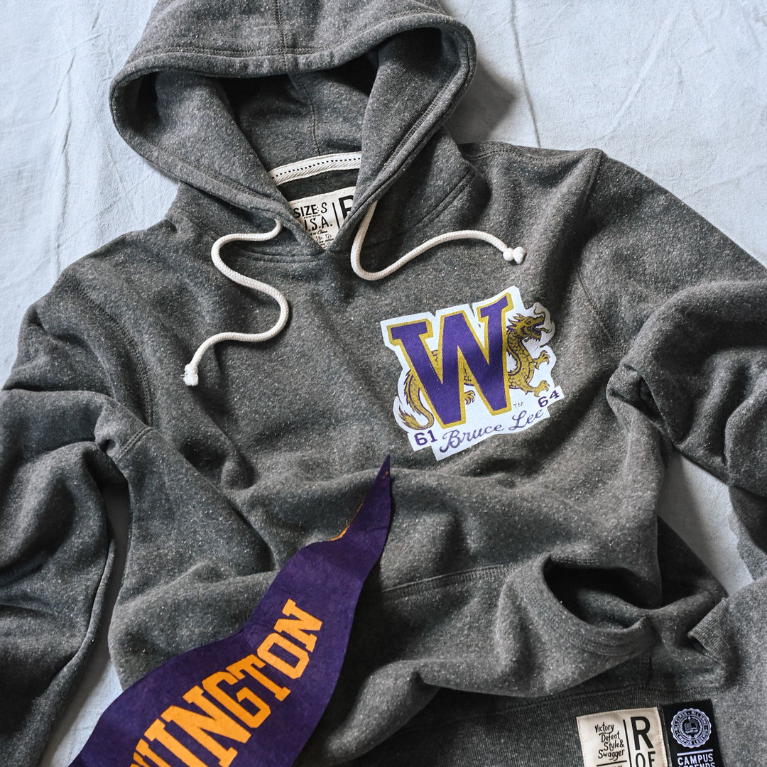 Roots of Fight Unisex Washington Huskies Bruce Lee Campus Legend Triblend Hoodie