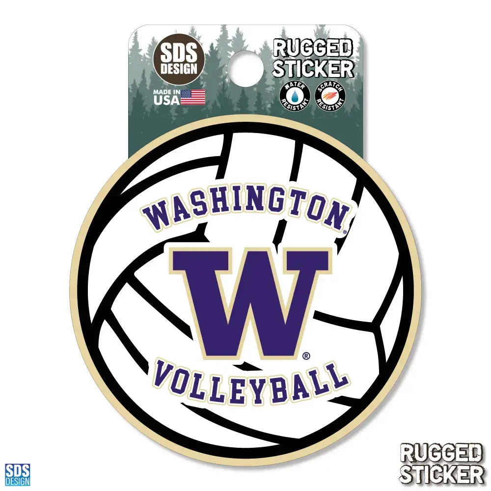 SDS W Volleyball Rugged Sticker 3.5"