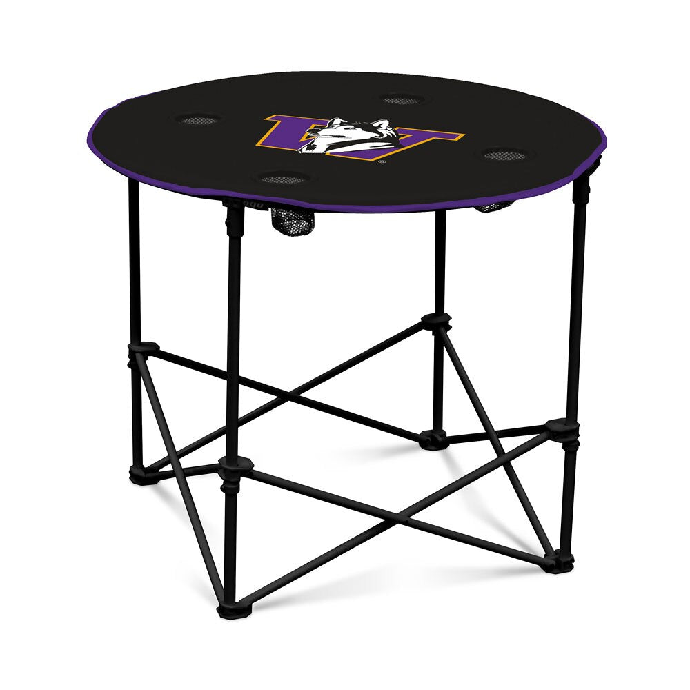 Logo Purple and Black Retro Dog Round Tailgate Table