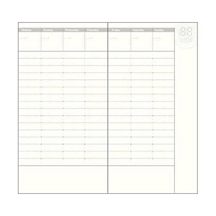 Traveler's Company Regular 018 Vertical Weekly Free Diary Refill 28 Weeks 64ct