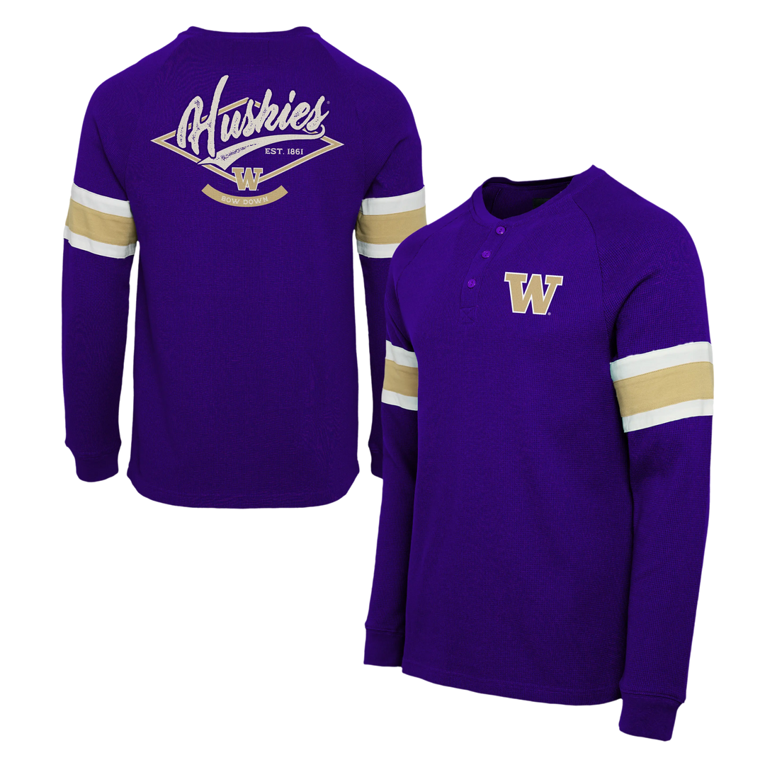Darius Rucker Men's Washington Huskies FW25 Waffle Long Sleeve Henley