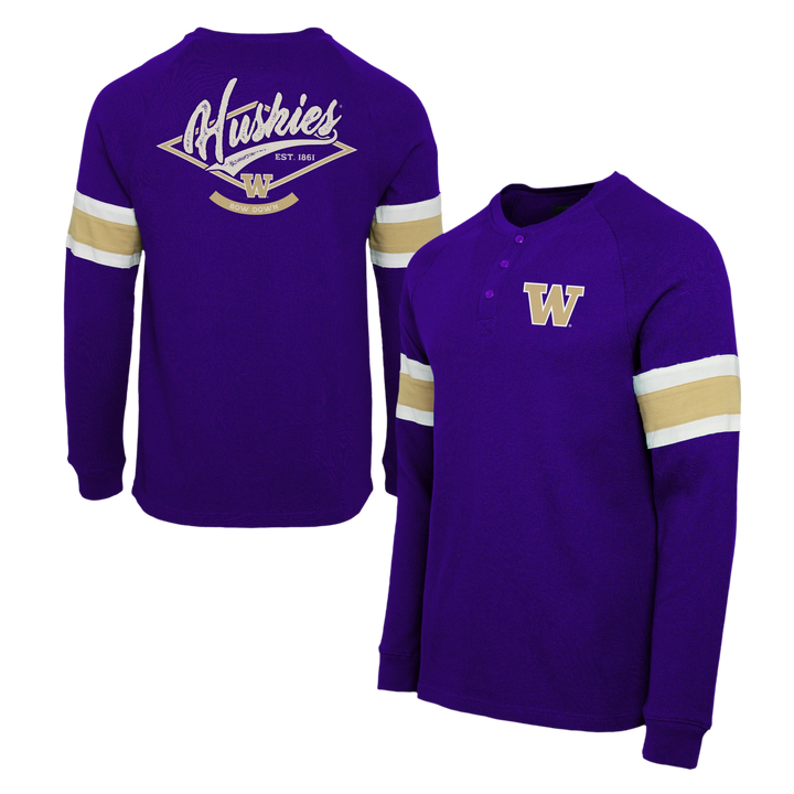 Darius Rucker Men's Washington Huskies FW25 Waffle Long Sleeve Henley