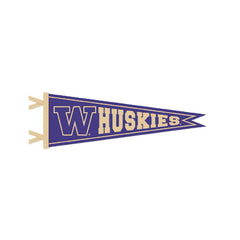 Collegiate Pac. Purple W Huskies Dovetail Pennant 9" x 27"