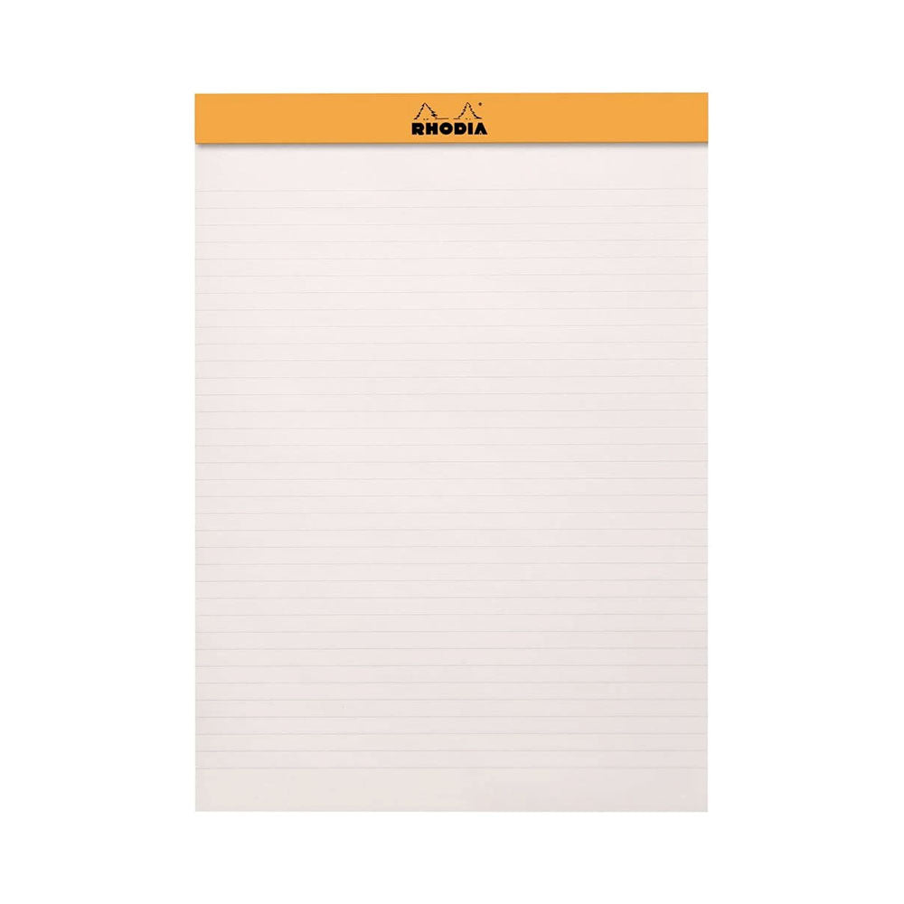 Rhodia Black 8.25"x11.75" Lined Side Stapled Notepad 70ct