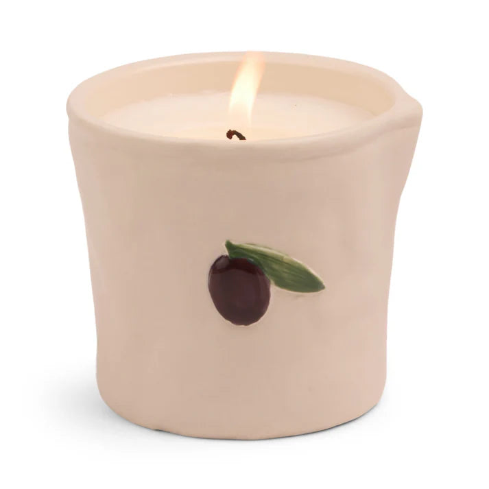 Paddywax Bistro Olive White Ceramic Candle 8oz