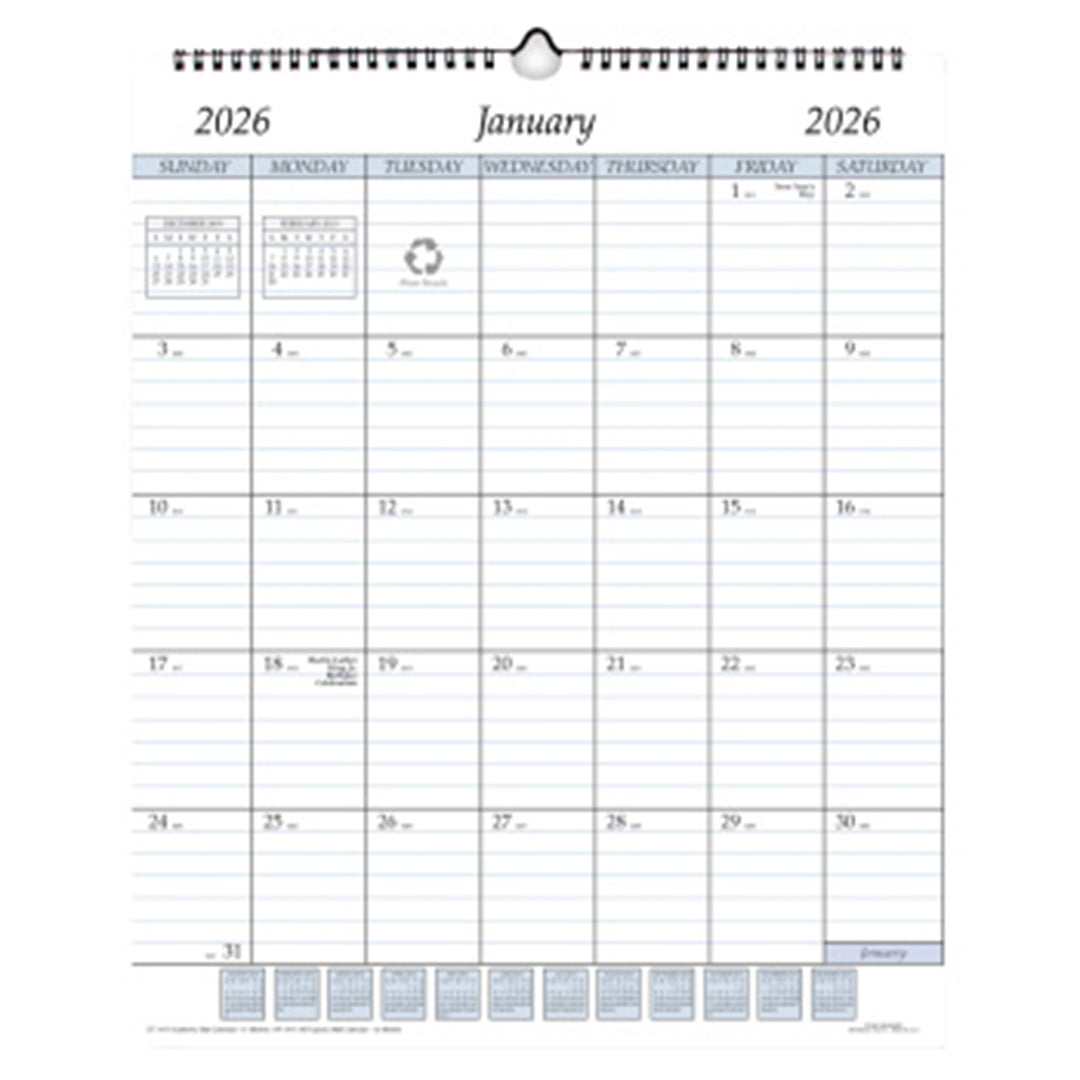 Payne 2026 Annual 14" x 17" Wire Bound Wall Calendar