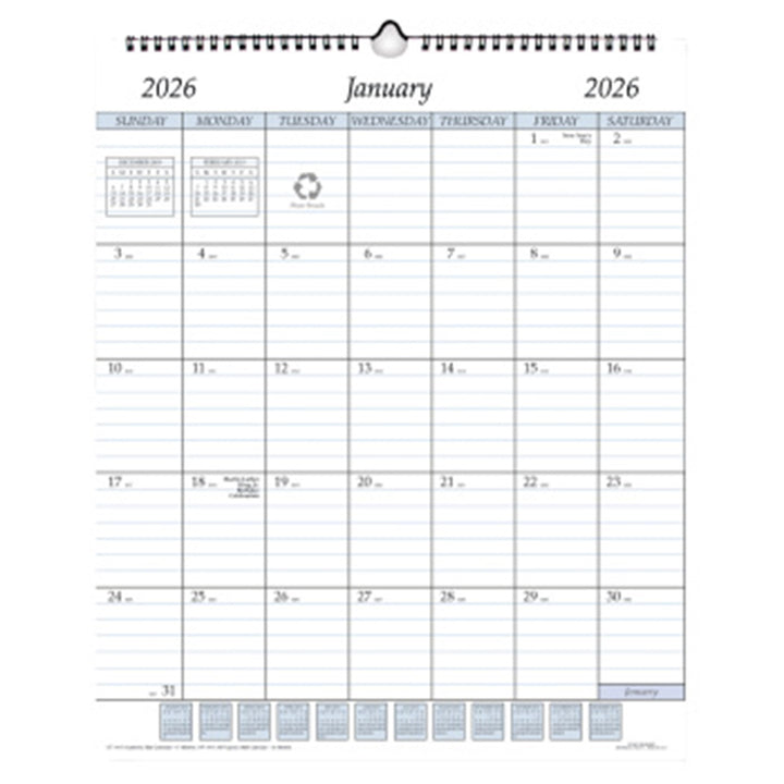 Payne 2026 Annual 14" x 17" Wire Bound Wall Calendar