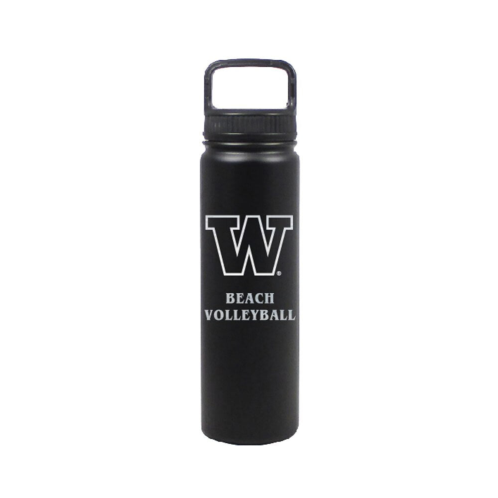 DROP SHIP Nordic Black W Beach Volleyball Insulated Stainless Steel Bottle 24oz