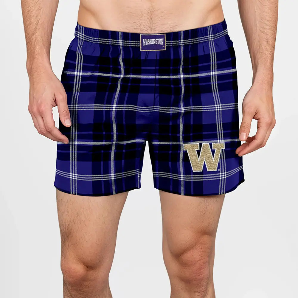 Concepts Men's Washington Huskies FW26 Peak Flannel Boxer Short