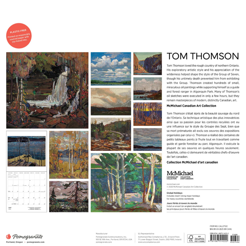 Tom Thomson 2027 Wall Calendar