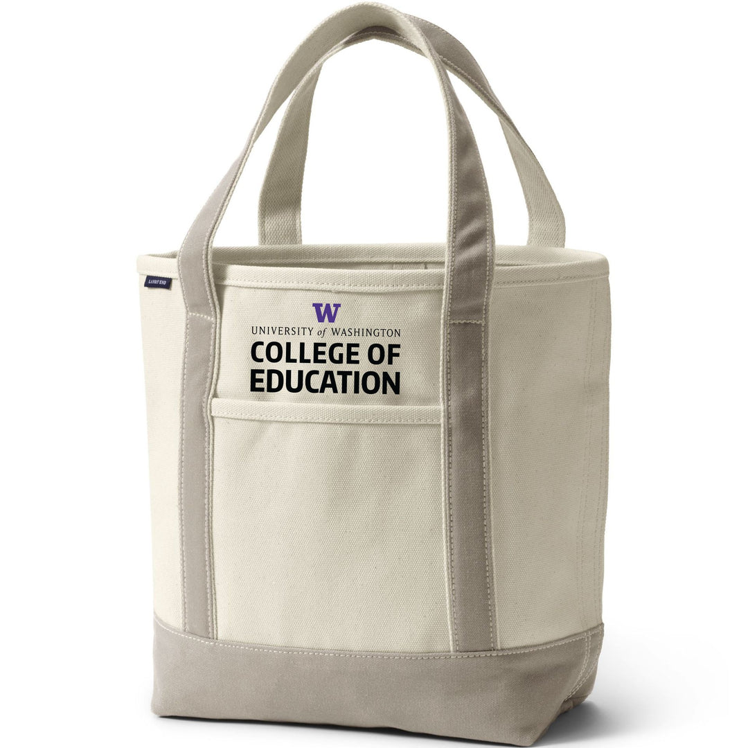 Lands' End Natural Canvas UW College of Education Open Top Tote Bag