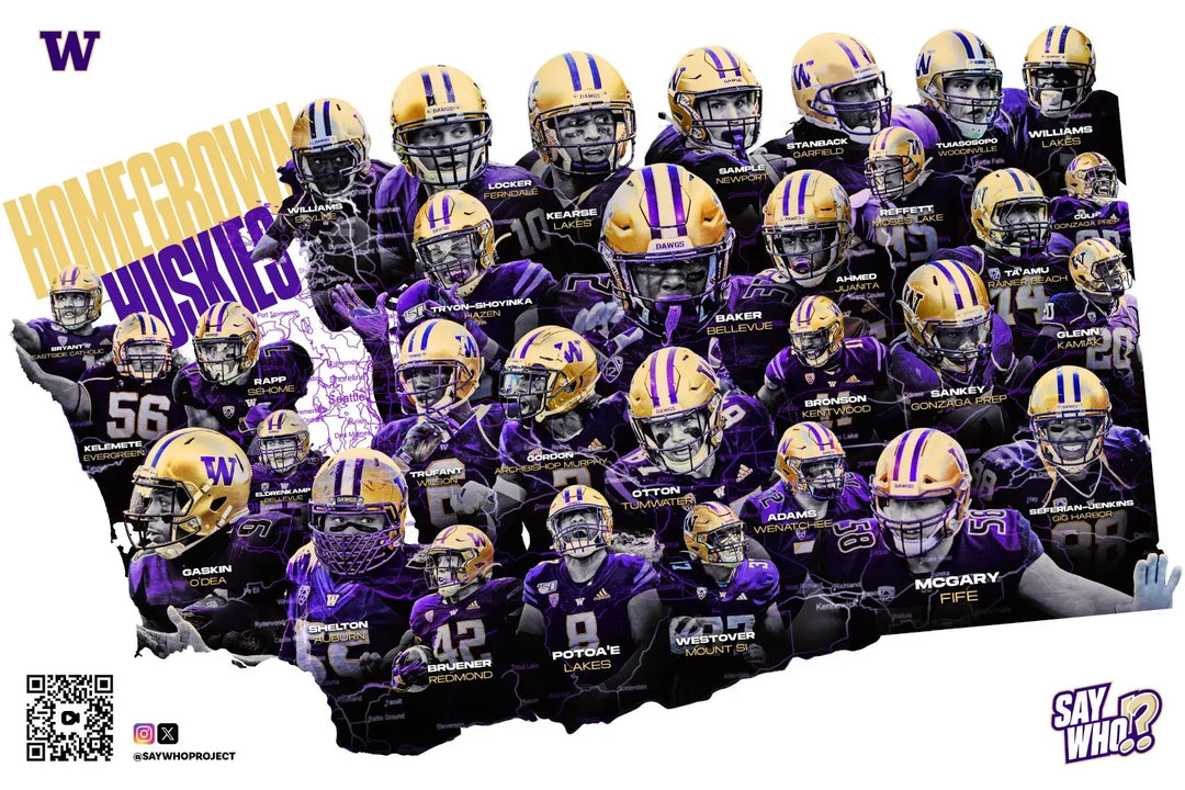 UW ICA Say Who Homegrown Huskies Poster 19.5" x 27"