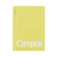 Kokuyo Campus A5 6mm Ruled Soft Ring Notebook 50 sheets#color_yellow