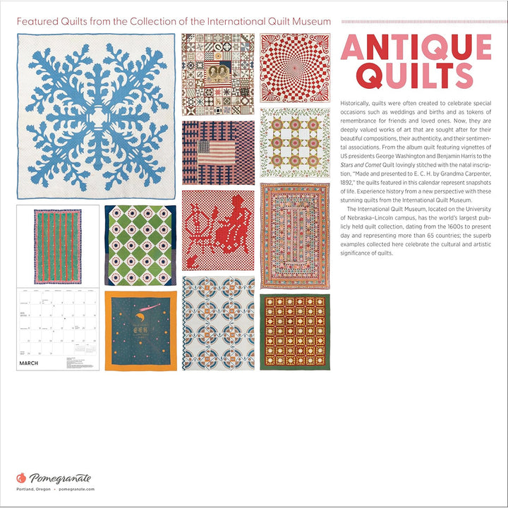 Antique Quilts 2026 Wall Calendar