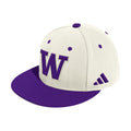 adidas Cream Purple 2025 Gold Standard Fitted Wool On Field Baseball Hat Front thumbnail