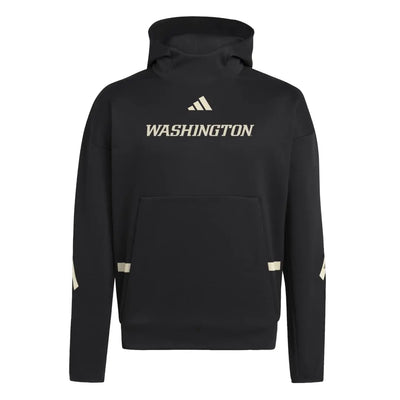 adidas Men's Washington Wordmark ZNE Pullover Hoodie Front#color_black