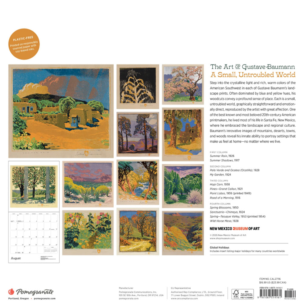 A Small, Untroubled World The Art of Gustave Baumann 2027 Wall Calendar