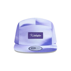 Photo of New Era Lavender Script Washington CAMPER Pattern Adjustable Hat Front.