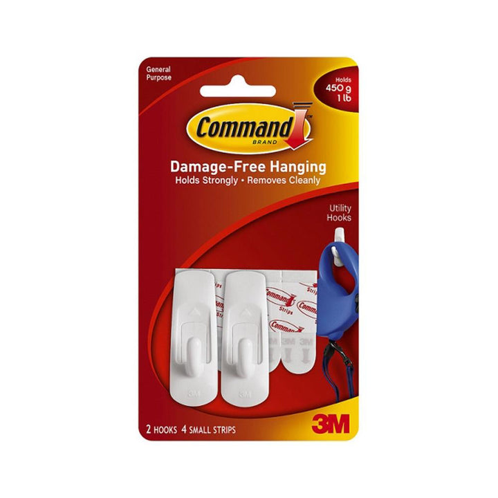 Command White 1lb Capacity Small Utility Hooks 2 Pack