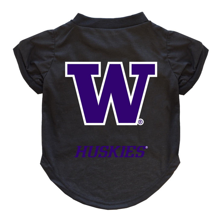 Little Earth Black W Huskies Pet Tee