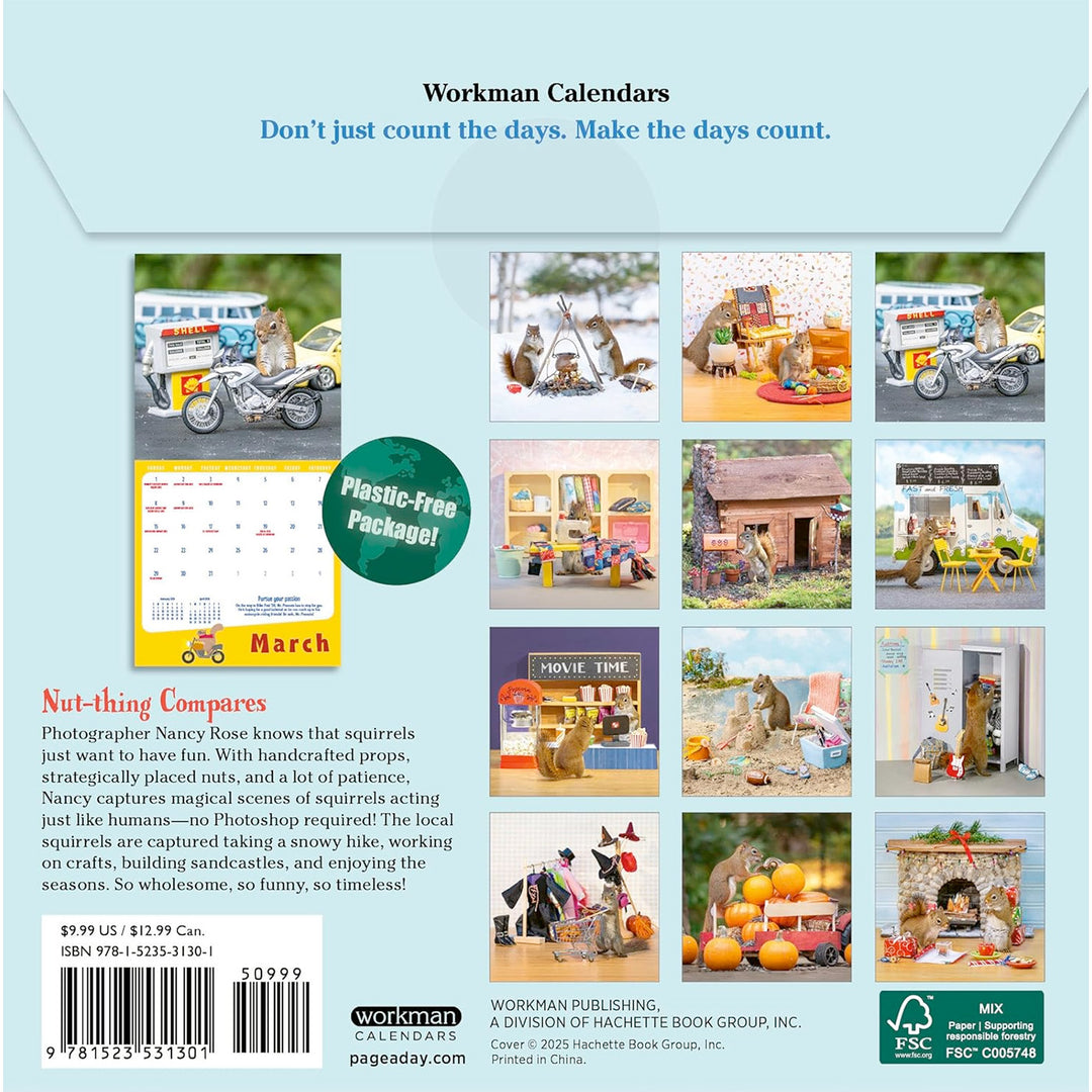 Secret Life of Squirrels Mini Wall Calendar 2026