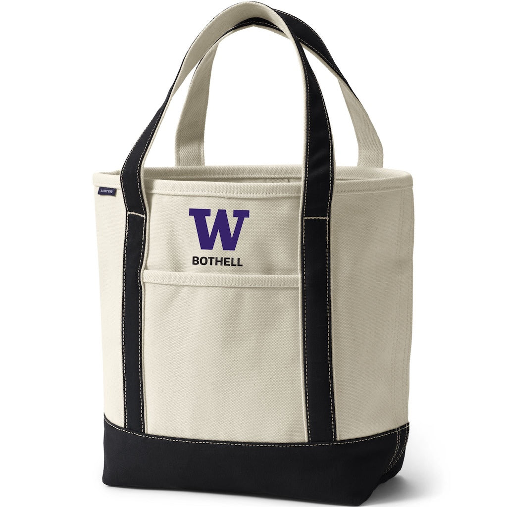 Lands' End Natural Canvas UW Bothell Open Top Tote Bag