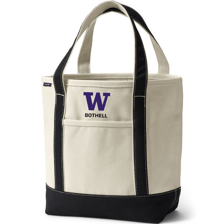 Lands' End Natural Canvas UW Bothell Open Top Tote Bag