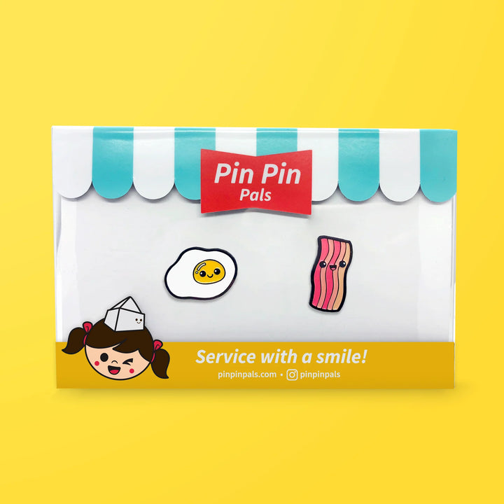 Pals & Co. Egg & Bacon Enamel Pin Set