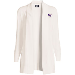Lands' End Women's UW Alumni Cotton Modal Shawl Collar Cardigan Sweater