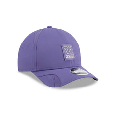 Photo of New Era 2025 Sideilne Purple 940MC Silicone Patch Adjustable Hat Front Side View.