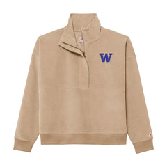 League Women's Embroidered W Corduroy Half Zip