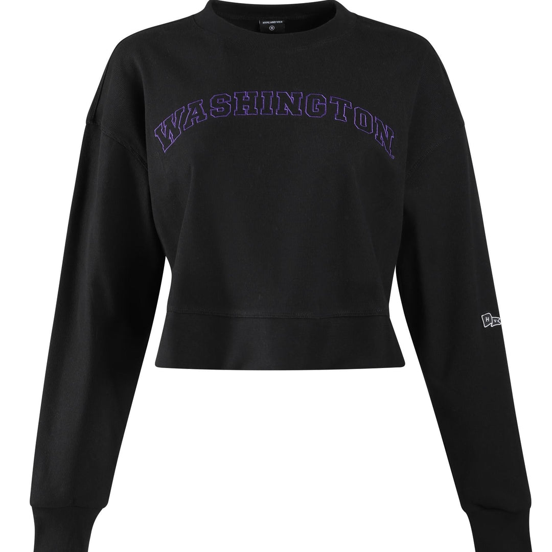 Hype and Vice Women's Embroidered Washington Homecoming Crewneck