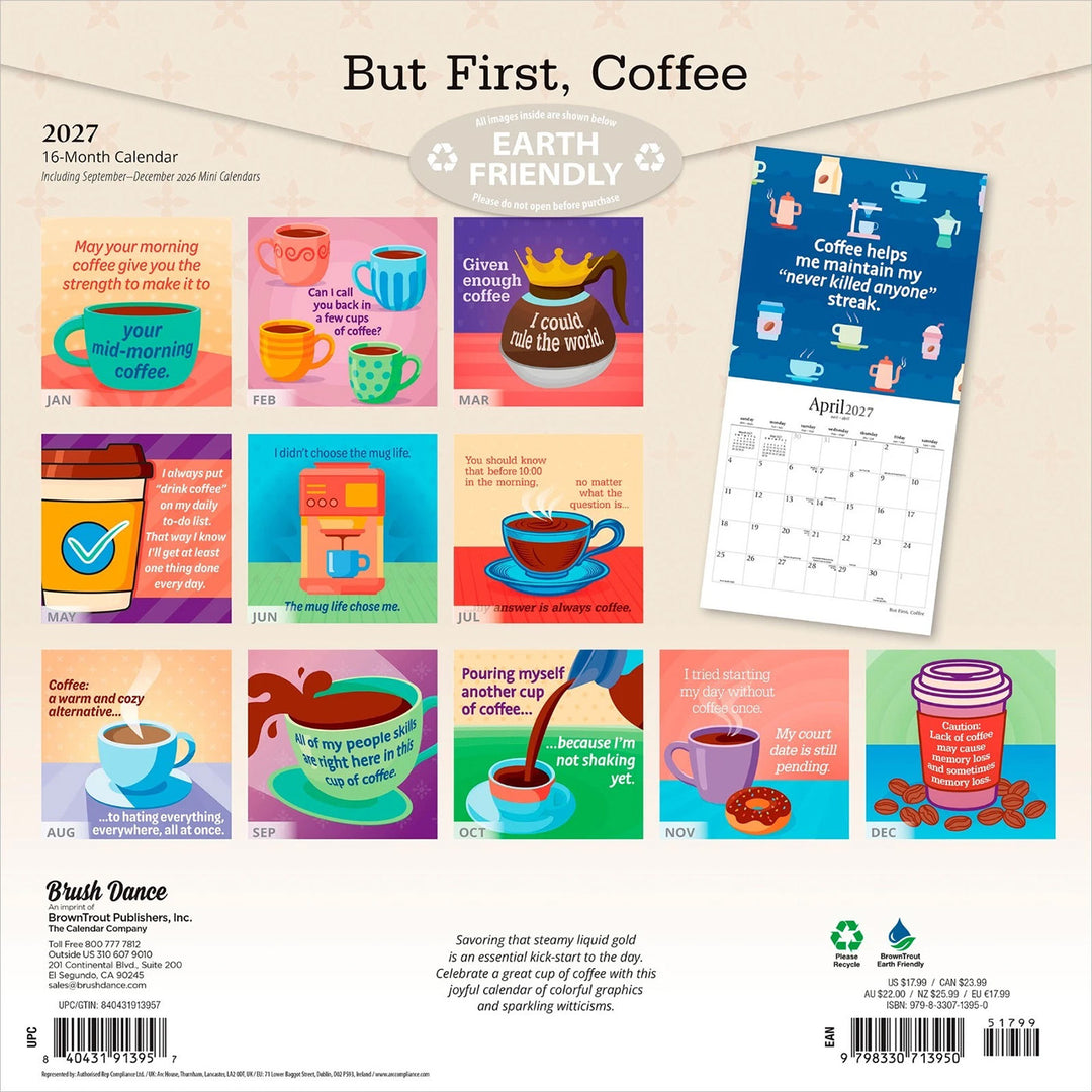2027 But First, Coffee Wall Calendar
