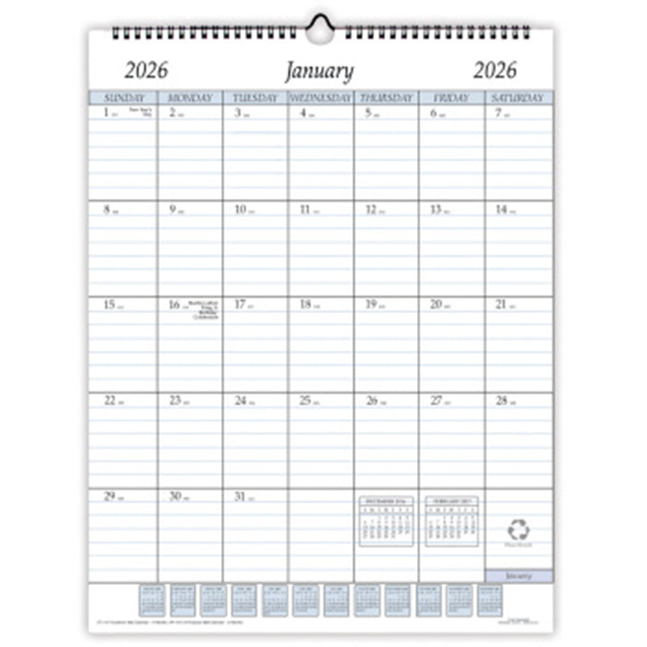 Payne 2026 Annual 17" x 22" Wire Bound Wall Calendar