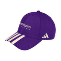 adidas Purple 3 Stripe Washington Huskies SS25 Structured Adjustable Hat Front thumbnail