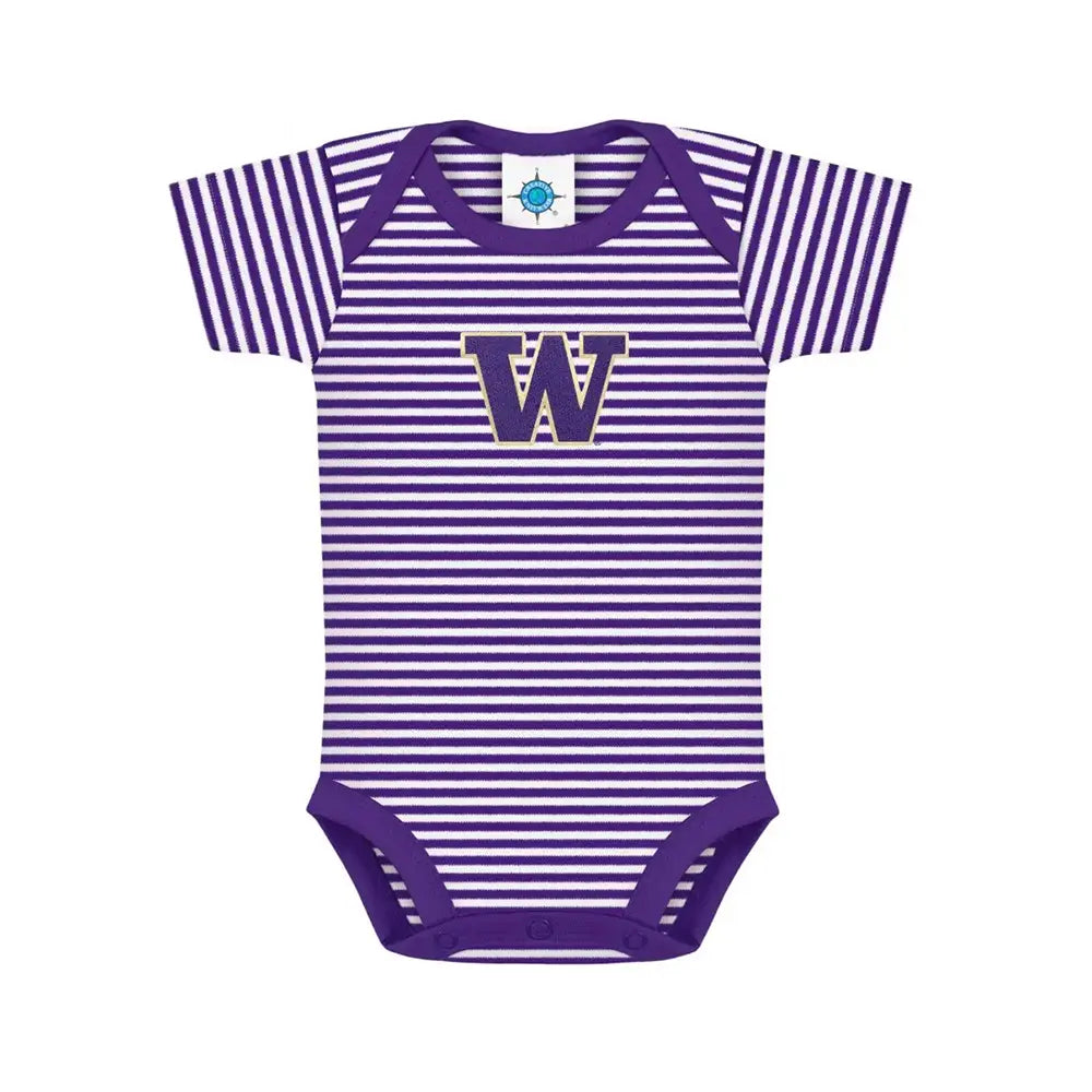 Creative Knitwear Infant Purple W Striped Bodysuit