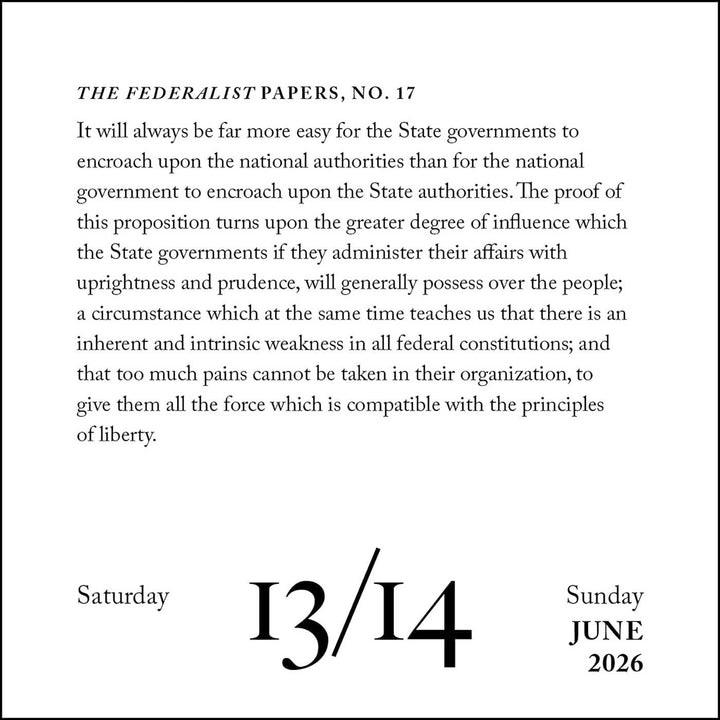 Hamilton 2026 Day-to-Day Calendar