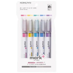Kokuyo Mark+ Dual Tone Primary Highlighter Set 5 Count