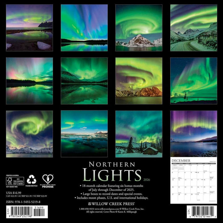 Small Changes Northern Lights 2026 Wall Calendar