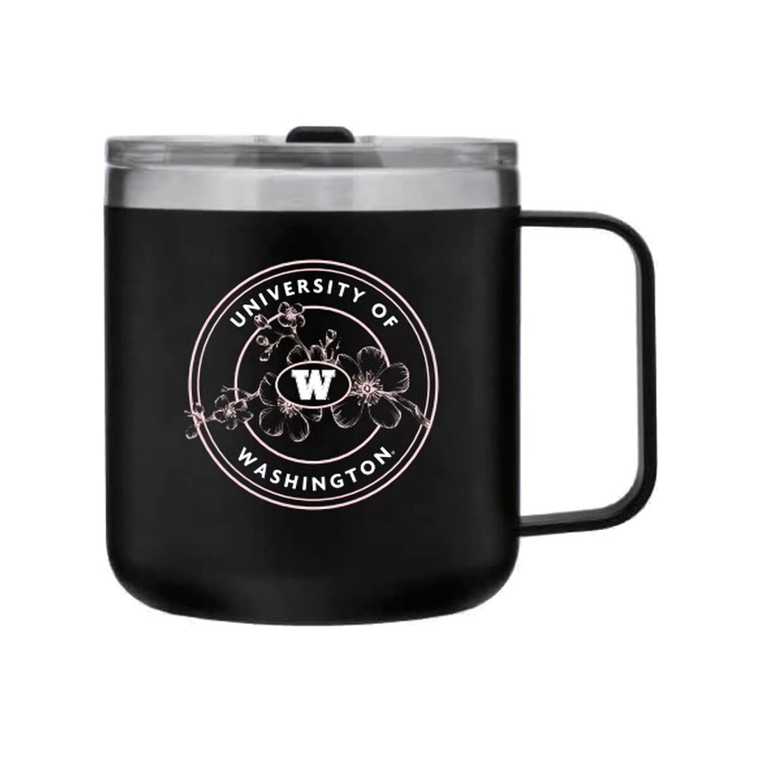 Neil Black Cherry Blossom UW Circle Design Hayden Camp Mug 12oz