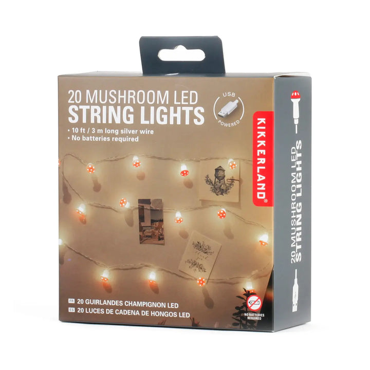 Kikkerland Mushroom LED String Lights